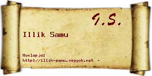Illik Samu névjegykártya